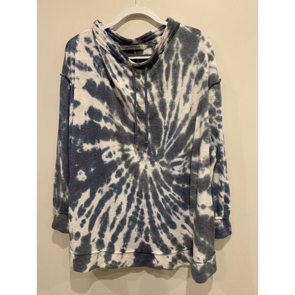 Free People We The Free Best Catch Tie Dye Pullover Sweatshirt Top Dress Blue M - Picture 6 of 10